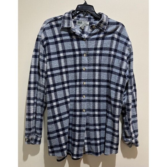 Vintage 90’s U.S.A. Classic Authentic Outfitters Flannel Shirt Size SM Blue - Picture 1 of 4
